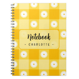 Yellow Checkered Floral Notitieboek