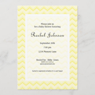 Yellow Chevron Baby shower uitnodiging