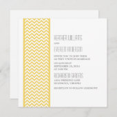 Yellow Chevron Border Wedding Invite Kaart (Voorkant / Achterkant)