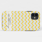 Yellow Chevron gepersonaliseerd Case-Mate iPhone Case (Achterkant (horizontaal))
