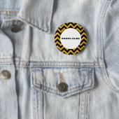 Yellow Chevron Glitter Baby shower Button (In situ)