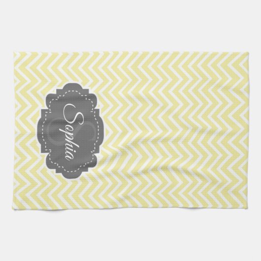 Yellow Chevron Kitchen Towel Theedoek (Horizontaal)