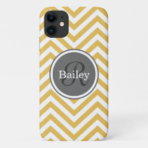 Yellow Chevron Monogram iPhone 11 Hoesje