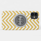 Yellow Chevron Monogram Case-Mate iPhone Case (Achterkant (horizontaal))