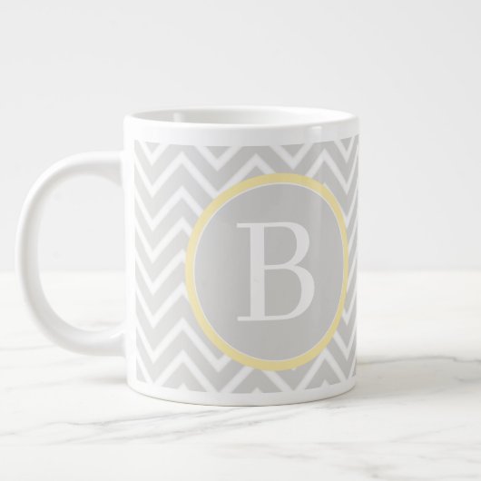 Yellow Chevron Monogram Extra Grote Beker (Links)