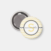 Yellow Chevron Monogram Magneet (Voorkant / Achterkant)