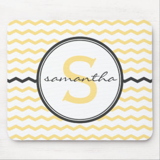 Yellow Chevron Monogram Muismat