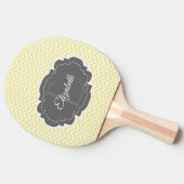 Yellow Chevron Personalized Ping Pong Paddle Tafeltennisbatje (Zijkant)