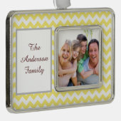 Yellow Chevron Verzilverd Kader Ornament (Rechts)