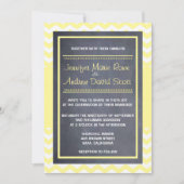Yellow Chevron Wedding Invitation Kaart (Voorkant)