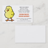 Yellow Chick Chicken Hatchery Visitekaartje (Voorkant / Achterkant)