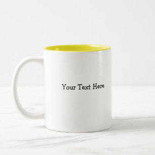 Yellow Chick, Jouw tekst hier Tweekleurige Koffiemok