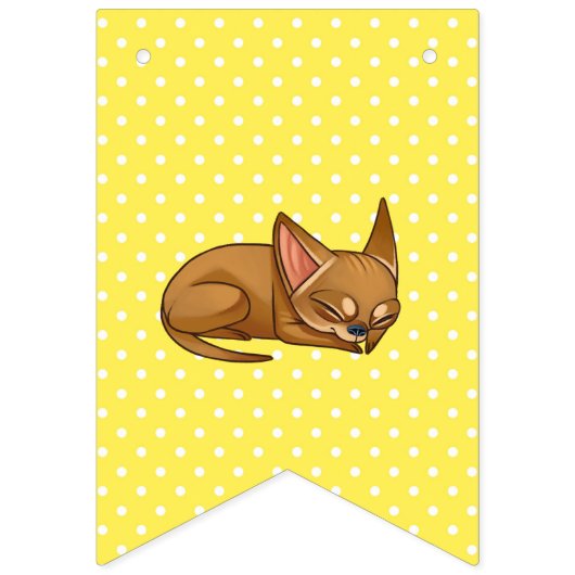 Yellow Chihuahua Bunting Party Banner (Tweede vlag)
