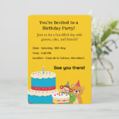 Yellow Childish Birthday Invitation Card – Fun Ki (Debout devant)