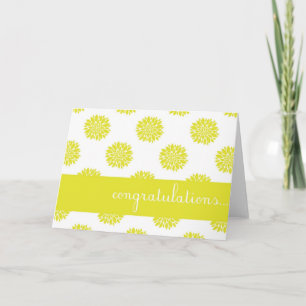 Yellow Chrysanthemum Floral Gefeliciteerd Kaart