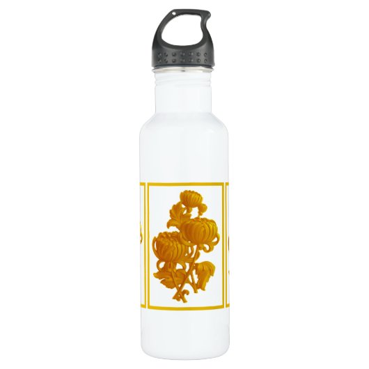 Yellow Chrysanthemum Water Fles (Voorkant)