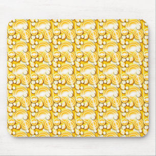 Yellow Circles Pattern Mousepad Muismat