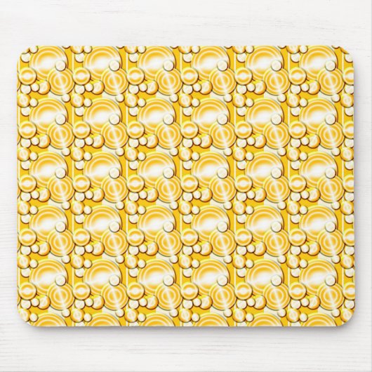 Yellow Circles Pattern Mousepad Muismat (Voorkant)