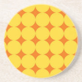 Yellow Circles Pattern Zandsteen Onderzetter (Voorkant)
