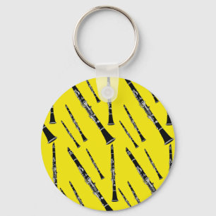 Yellow Clarinet Pattern Sleutelhanger