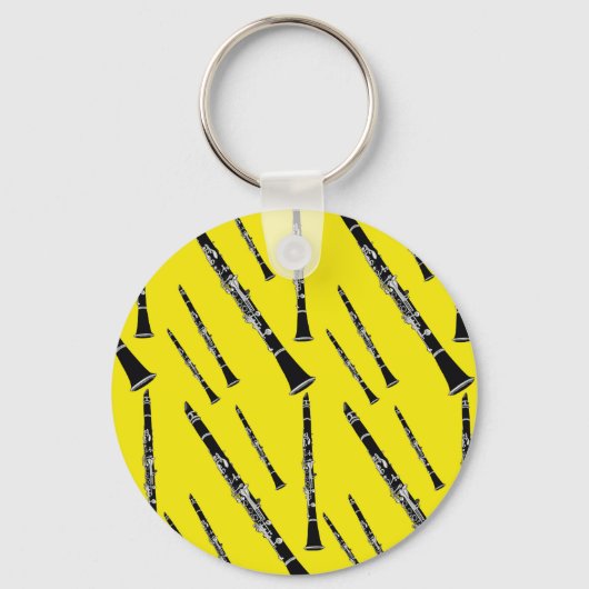 Yellow Clarinet Pattern Sleutelhanger (Voorkant)