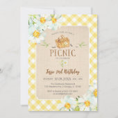 Yellow Classic Picnic Birthday Invitation (Devant)
