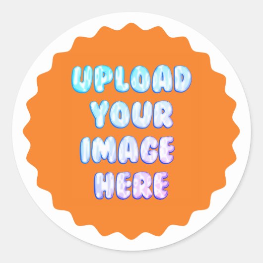 Yellow Classic Round Sticker with a Business Logo (Devant)