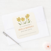 Yellow Cone Flower Custom Book Bord Vierkante Sticker (Envelop)