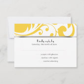 Yellow Contemporary Response RSVP Kaartje (Achterkant)