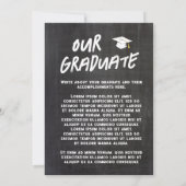 Yellow Cool Chalkboard Afstuderen Foto Aankondiging (Achterkant)