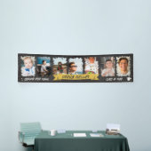 Yellow Cool Chalkboard Milestone Foto's Afstuderen Spandoek (Beurs)