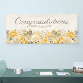 Yellow Cream Floral Verloving Spandoek (Beurs)