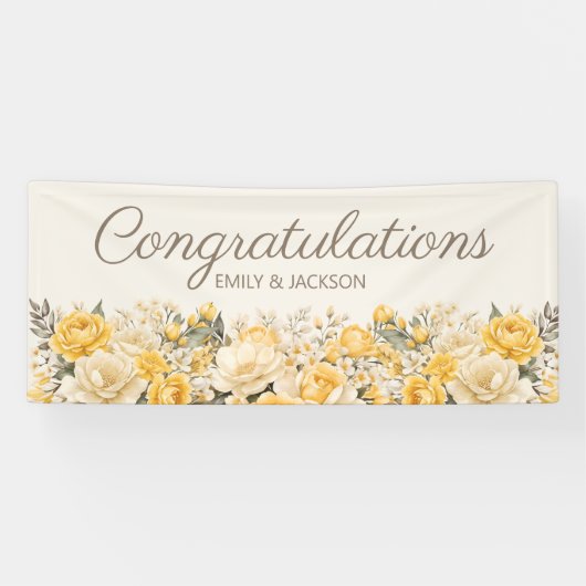 Yellow Cream Floral Verloving Spandoek (Horizontaal)