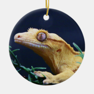 Yellow Crested Gecko Resting Keramisch Ornament