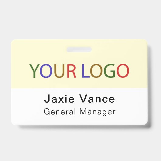 Yellow Custom Hard Plastic  with Metal Clip Badge (Front)