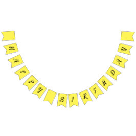 Yellow Custom Swallowtail Party Bunting Banner