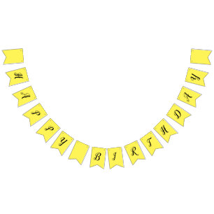 Yellow Custom Swallowtail Party Bunting Banner