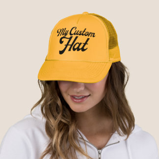 YELLOW Custom Trucker Hat Mesh Back Cap Blank Pet