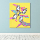 "Yellow Cutting Edge" Fine Art Canvas Print (Insitu (Houten vloer))