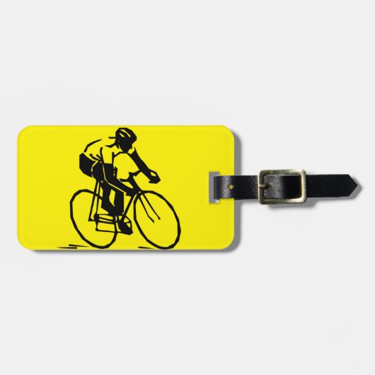 Yellow Cycling Bagagelabel (Voorkant horizontaal)
