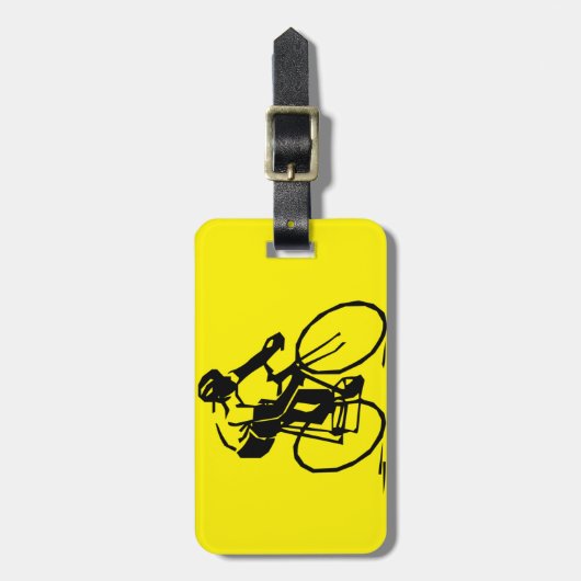 Yellow Cycling Bagagelabel (Voorkant verticaal)