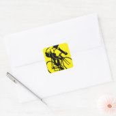 Yellow Cycling Vierkante Sticker (Envelop)