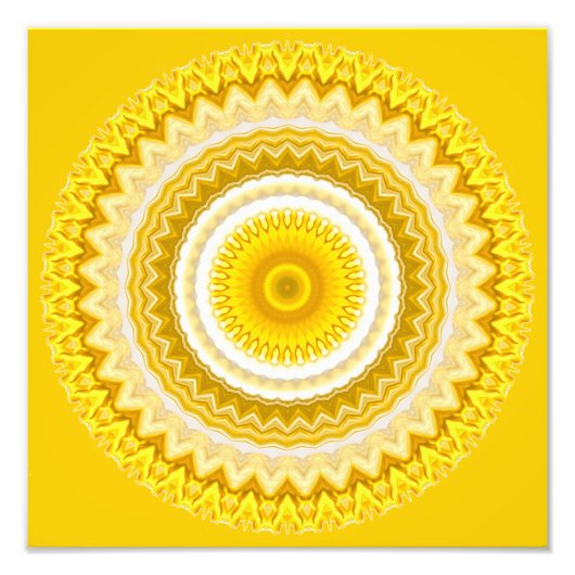 Yellow Daffodil Mandala Pattern Foto Afdruk (Voorkant)