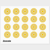 Yellow Daffodil Mandala Pattern Ronde Sticker (Vel)