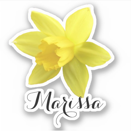 Yellow Daffodil naam Sticker (Voorkant)