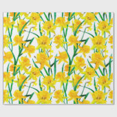 Yellow Daffodil Pattern Cadeaupapier (Vlak)