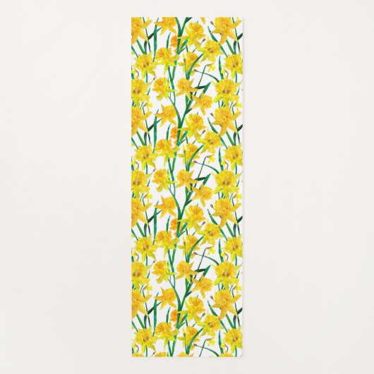 Yellow Daffodil Pattern Yogamat (Voorkant)
