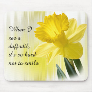 Yellow Daffodil Quote Spring Floral Muismat
