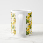 Yellow Daffodil Wallpaper Pattern Extra Grote Beker (Achterkant)