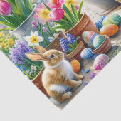 Yellow Daffodils and Garden Rabbits  Tissuepapier (Detail)